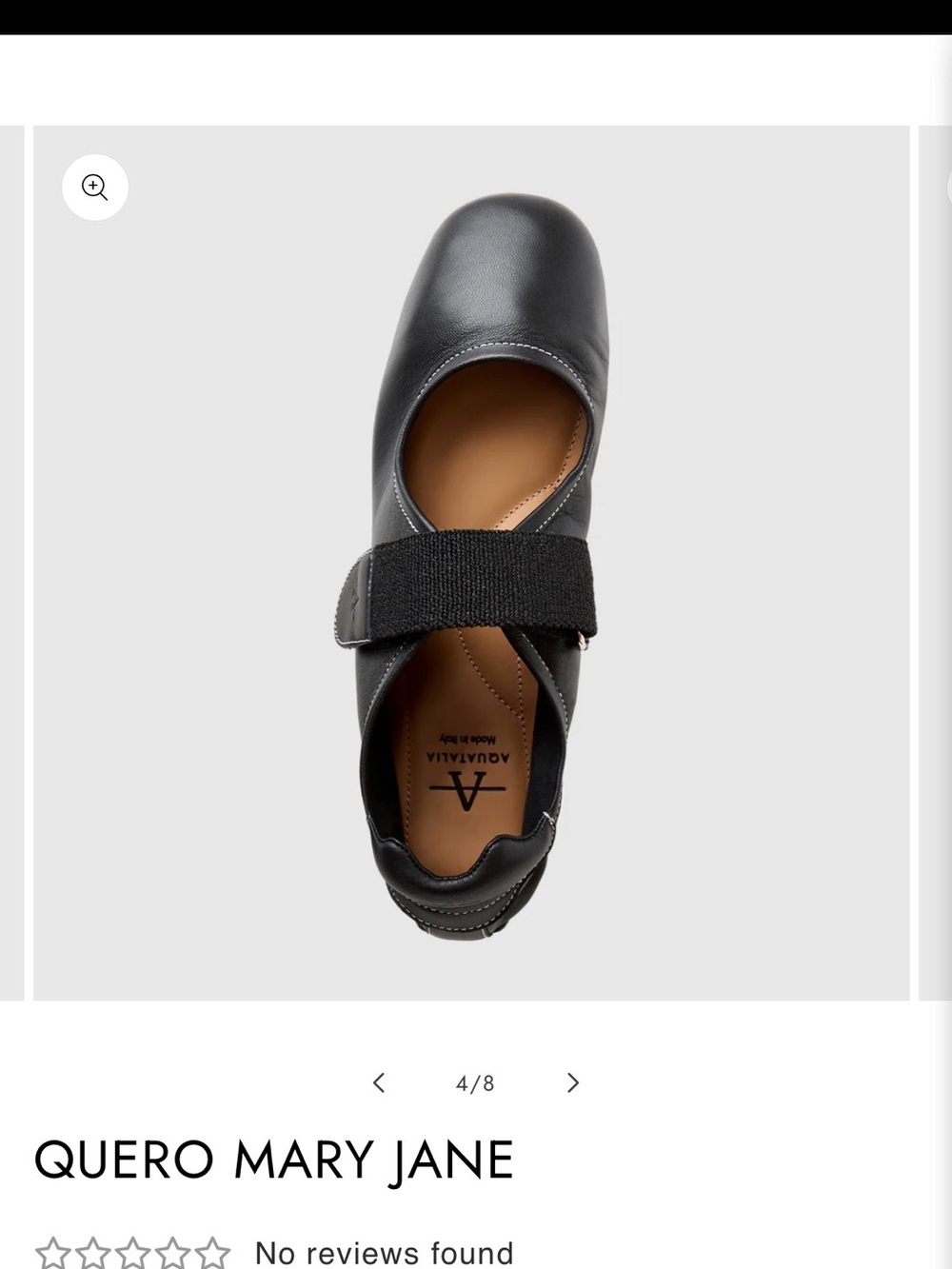 Aquatalia Black Italian Leather Quero Mary Jane Flats Sz 8 - Picture 5 of 14
